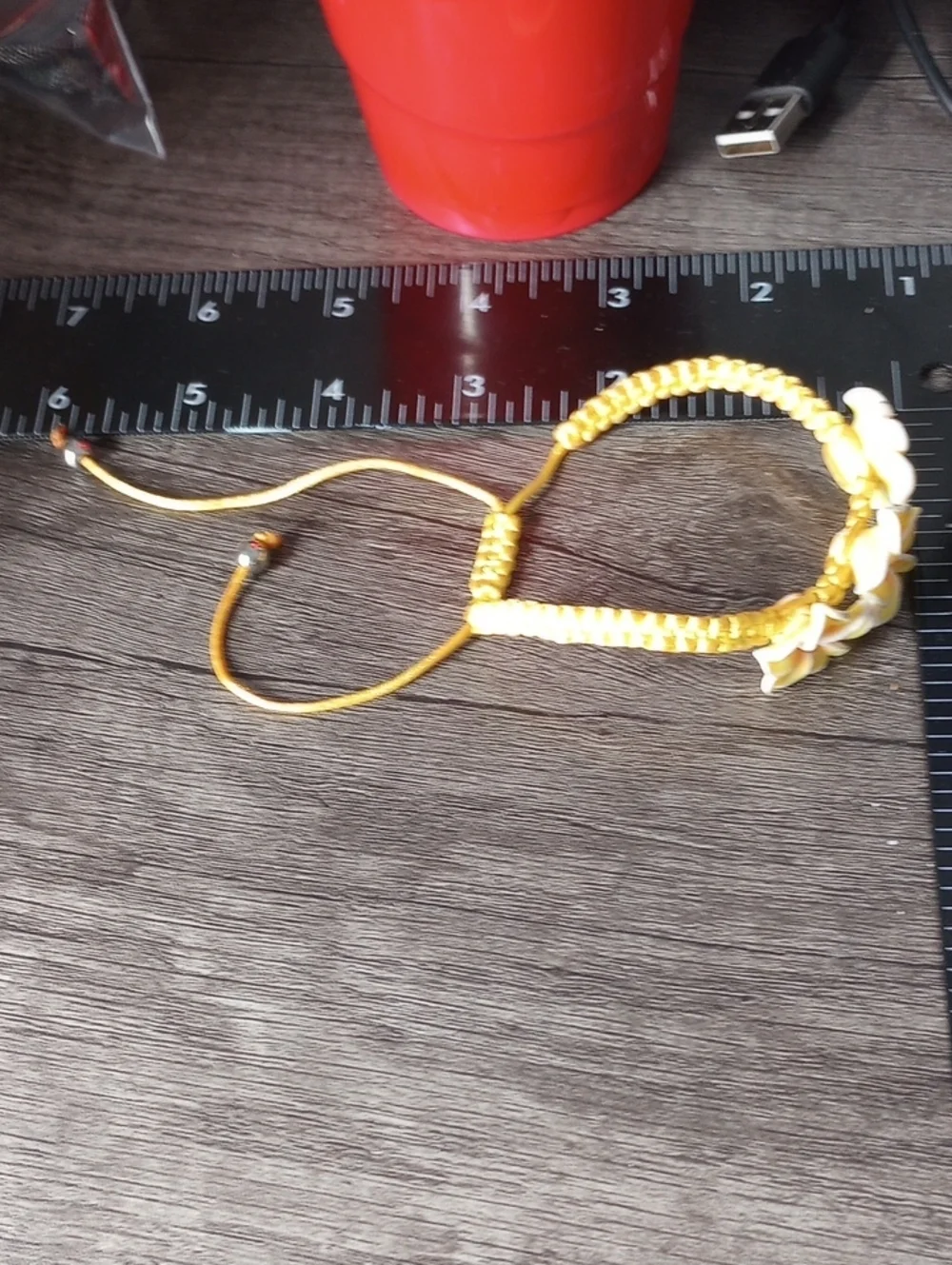 Yellow Plumeria Flower Hawaiian Bracelet B1005